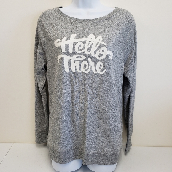 Old Navy Womens Hello There Gray Sweatshirt Size Medium - Picture 1 of 5